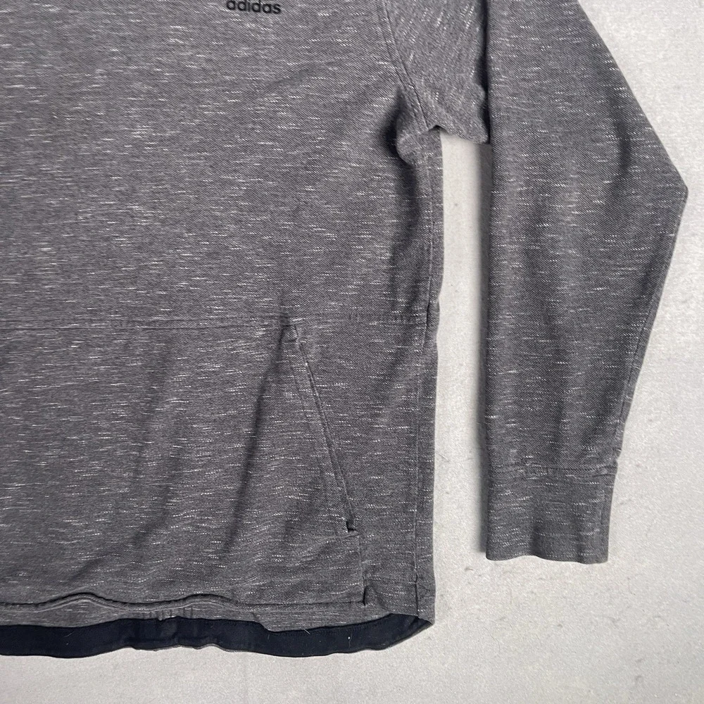 Adidas Hooded Pullover‎ Sweatshirt Men Gray Medium Long Sleeve